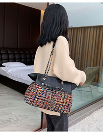 Fashion Color Grid Woolet Chain Portable Messenger Bag