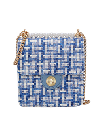 Fashion Small Blue Chain Plaid Shoulder Crossbody Bag