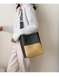 Fashion Brown Contrast Stitching Shoulder Messenger Bag