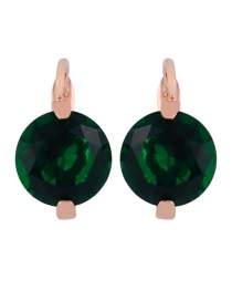 Fashion Green Round Geometric Zircon Earrings