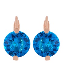 Fashion Blue Round Geometric Zircon Earrings