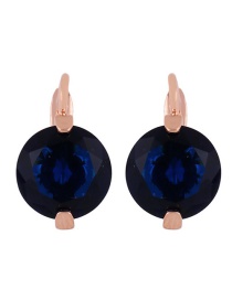 Fashion Sapphire Round Geometric Zircon Earrings
