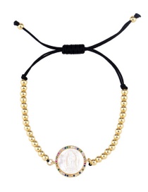 Fashion Round Shell Gold Diamond-plated Bracelet