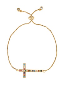 Fashion Cross Gold Diamond-plated Bracelet