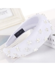 Fashion White Sponge Five-pointed Star Wide-brimmed Headband
