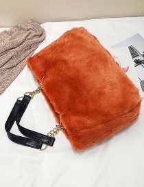Fashion Orange Plush Chain Shoulder Bag