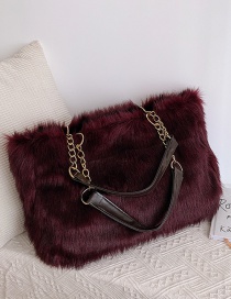 Fashion Purple Plush Chain Shoulder Bag