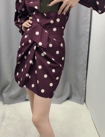 Fashion Fuchsia Polka Dot Printed Pleated Skirt