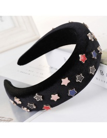 Fashion Black Sponge Five-pointed Star Beaded Headband