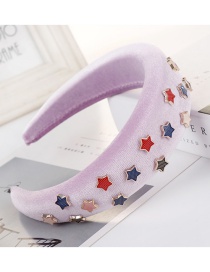 Fashion Light Purple Sponge Five-pointed Star Beaded Headband