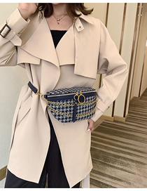 Fashion Blue Woolet Chain Shoulder-slung Chest Bag