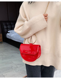 Fashion Red Number Chain Semi-circular Shoulder Bag