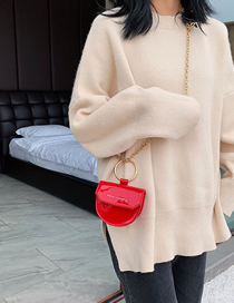 Fashion Red Trumpet Chain Semi-circular Shoulder Bag