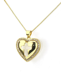 Fashion Gold Openwork Zirconium Heart Necklace