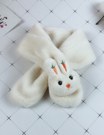 Fashion White Cartoon Rabbit Furry Cross Children's Bib