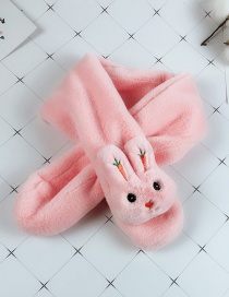 Fashion Pink Cartoon Rabbit Furry Cross Children's Bib