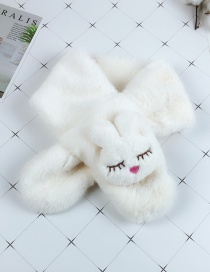 Fashion Shy Rabbit White Cartoon Rabbit Furry Cross Children's Bib