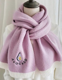 Fashion Toon Purple Avocado Pattern Knitted Wool Scarf Shawl Dual Purpose