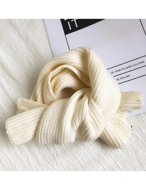 Fashion White Knitted Pit Short Scarf