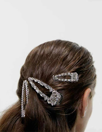 Fashion Silver Alloy Diamond Duckbill Hair Clip Set