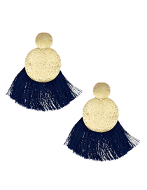 Fashion Gold Alloy Round Tassel Earrings
