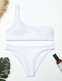 Fashion White Printed Straps Split Swimsuit