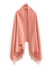 Fashion Flower Pink Solid Color Cashmere Fringed Scarf Shawl