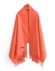 Fashion Bright Orange Solid Color Cashmere Fringed Scarf Shawl