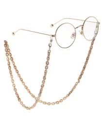 Fashion Khaki Acrylic Leopard Thin Chain Glasses Chain