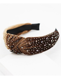 Fashion Brown Granular Flannel Geometric Headband