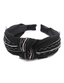Fashion Black Lace-encrusted Bow Geometric Headband Dance