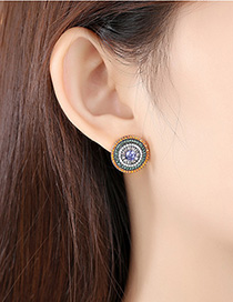 Fashion Rose Gold Copper Inlaid Zirconium Earrings