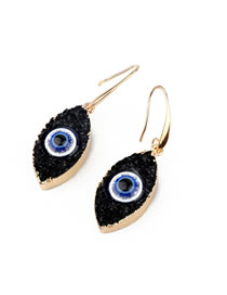 Fashion Black Eye-like Natural Stone Resin Earrings