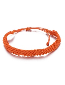 Fashion Orange Wax Line Wide Side Bracelet