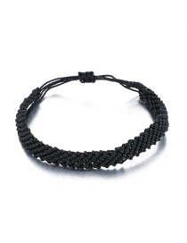 Fashion Black Wax Line Wide Side Bracelet