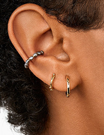 Fashion Gray Pearl Natural Shell Pearl Copper Wire Adjustable Ear Clip