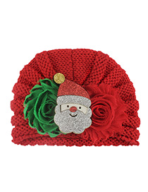 Fashion Red Bonding Santa Claus Card Children's Sweater Hat