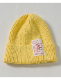 Fashion Yellow 1980 Labeling Knitted Wool Cap Adult (56-60)