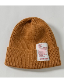 Fashion Brown 1980 Labeling Knitted Wool Cap Adult (56-60)