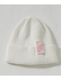 Fashion White 1980 Labeling Knitted Wool Cap Children (48-52)