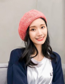 Fashion Red Two-tone Wool-blend Beret