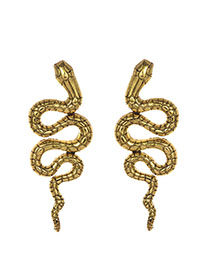 Fashion Gold Alloy Long Snake Earring