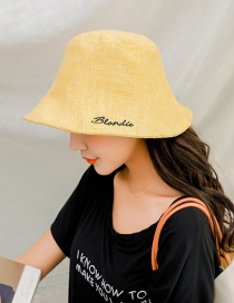 Fashion Yellow Sunscreen Linen Folding Fisherman Hat