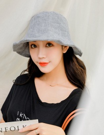 Fashion Gray Sunscreen Linen Folding Fisherman Hat
