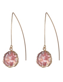 Fashion Pink Geometric Epoxy Cluster Droplet Earrings