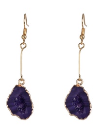 Fashion Purple Mosaic Cluster Earrings
