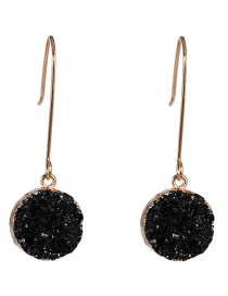 Fashion Black Geometric Epoxy Cluster Droplet Earrings