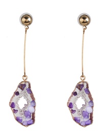 Fashion Purple Geometric Drop Earrings