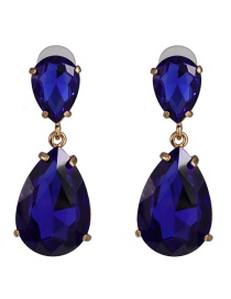 Fashion Blue Crystal Glass Diamond Earrings