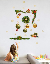 Fashion Color Christmas Ball Clock Wreath Wall Sticker